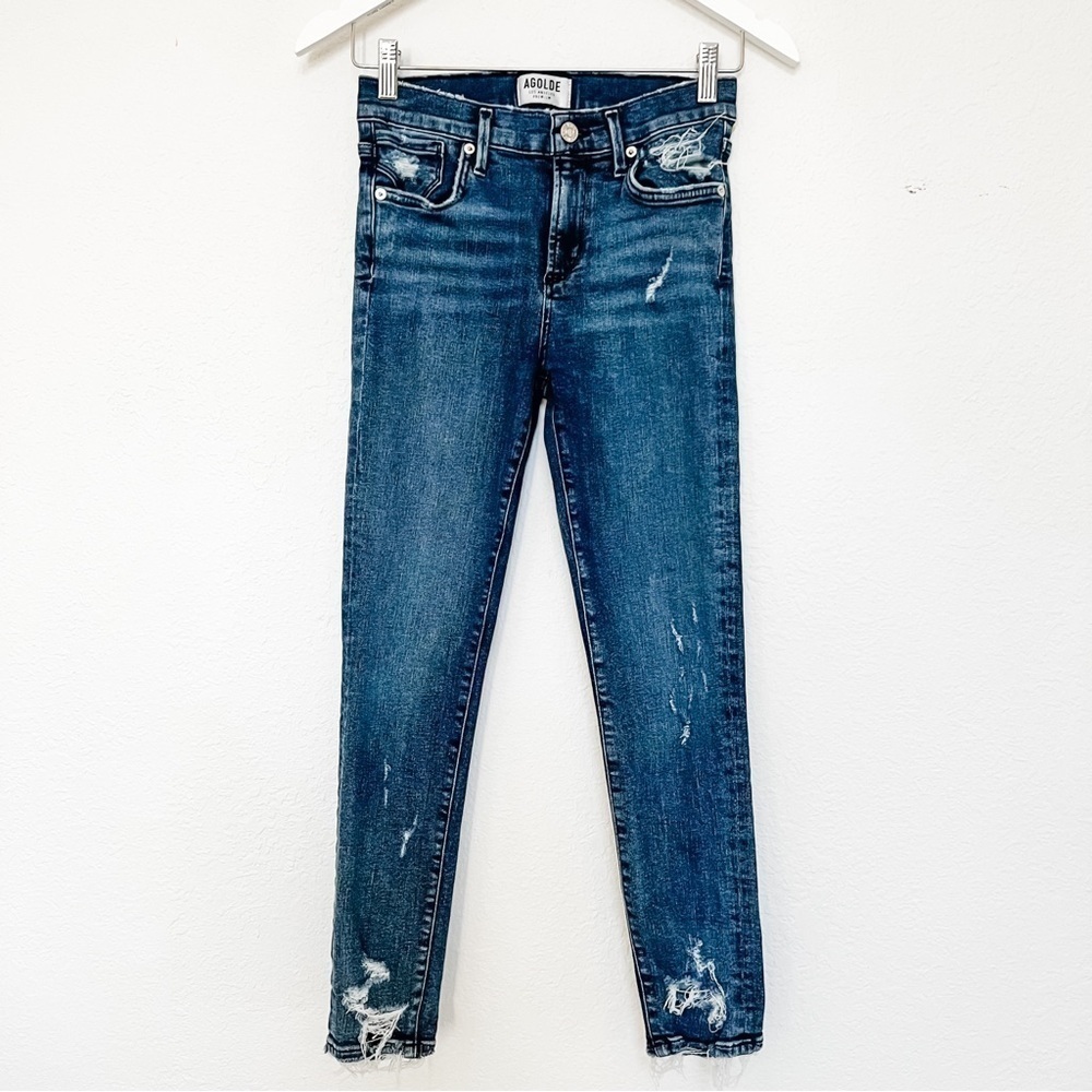 AGOLDE‎ Sophie High Rise Skinny Distressed Jeans